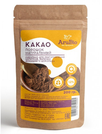 Какао порошок натуральный, 200 гр.